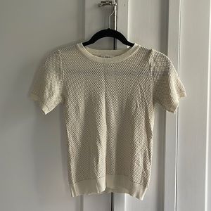 Zara Knit short sleeve businessy top - size small - cream